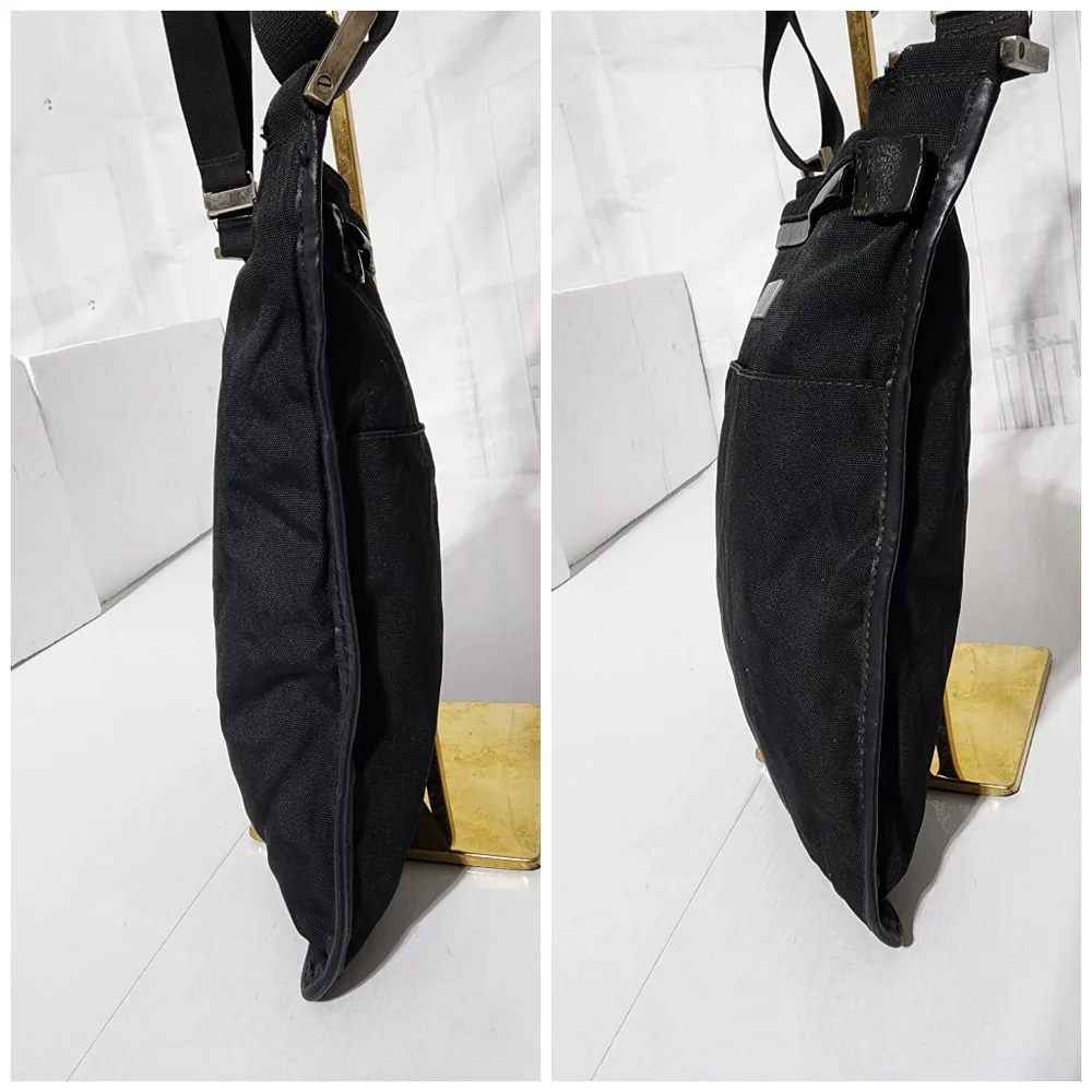 Gucci Black Denim Crossbody/Messenger Bag Black